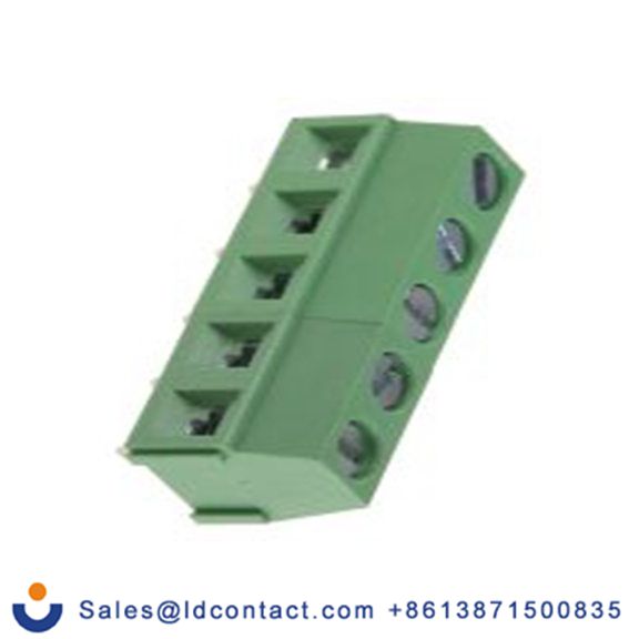 RS PRO,897-0859,PCB端子排, 5p, 5mm间距, 10A, 300 V, THT安装, 螺钉端接, 直向, 绿色