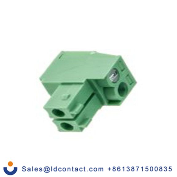 RS PRO,897-0998,2p插拔式接线端子 直角插头, 3.5mm间距, 10A, 200 V, THT安装, 螺钉端接, 绿色