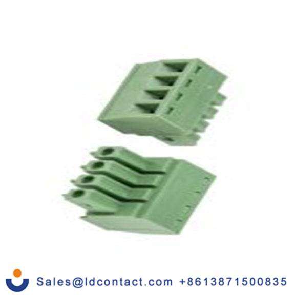 RS PRO,897-1082,4p插拔式接线端子 直角插头, 3.81mm间距, 8A, 125 V, THT安装, 螺钉端接, 绿色