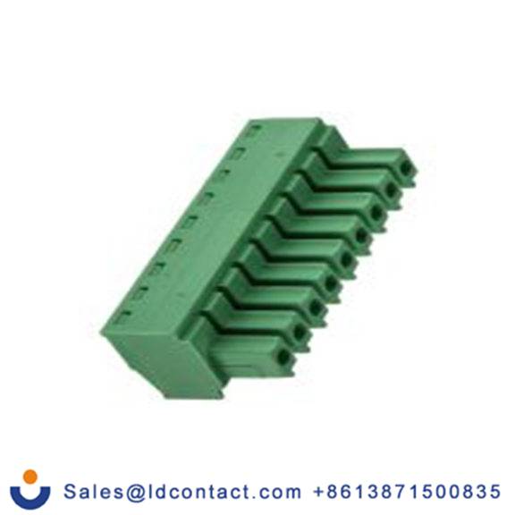 RS PRO,897-1102,9p插拔式接线端子 直角插头, 3.81mm间距, 8A, 125 V, THT安装, 螺钉端接, 绿色