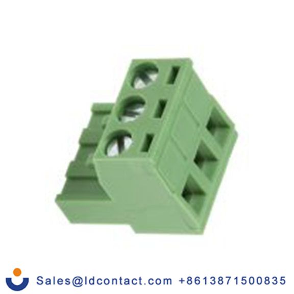 RS PRO,897-1168,3p插拔式接线端子 直角插头, 5mm间距, 15A, 300 V, THT安装, 螺钉端接, 绿色