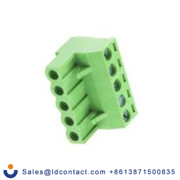 RS PRO,897-1225,5p插拔式接线端子 直角插头, 5.08mm间距, 15A, 300 V, THT安装, 螺钉端接, 绿色