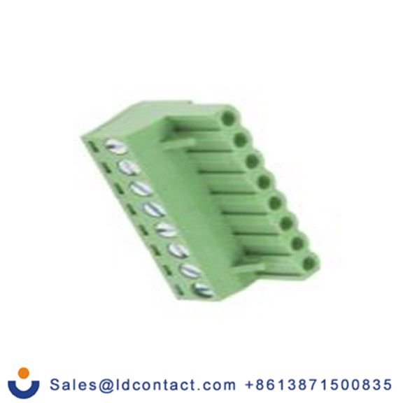 RS PRO,897-1231,8p插拔式接线端子 直角插头, 5.08mm间距, 15A, 300 V, THT安装, 螺钉端接, 绿色