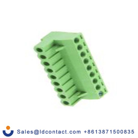 RS PRO,897-1234,9p插拔式接线端子 直角插头, 5.08mm间距, 15A, 300 V, THT安装, 螺钉端接, 绿色