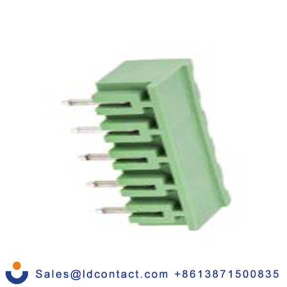 RS PRO,897-1278,5p 1排 可插式端子块 直角, 5.08 mm间距, 300 V, 通孔安装 覆盖 CTB9359系列