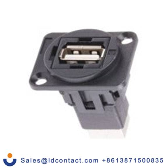 RS PRO,898-7602,USB 连接器, USB A对B型 母插, 1端口, 面板安装 直向 USB 2.0 FT系列