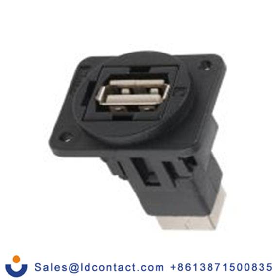 RS PRO,898-7605,USB 连接器, USB A对B型 母插, 1端口, 面板安装 直向 USB 2.0 FT系列