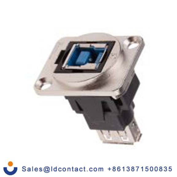 RS PRO,907-5624,USB 连接器, USB B对A型 内螺纹/内螺纹, 2端口, 面板安装 直向 USB 3.0 FT系列