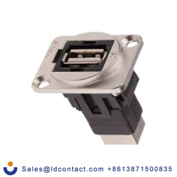 RS PRO,907-5630,USB 连接器, USB A对B型 母插, 1端口, 面板安装 直向 USB 2.0 FT系列