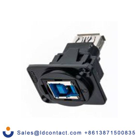 RS PRO,916-0224,USB 连接器, USB B对A型 内螺纹/内螺纹, 2端口, 面板安装 直向 USB 3.0 FT系列