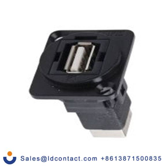 RS PRO,916-0230,USB 连接器, USB A对B型 母插, 1端口, 面板安装 直向 USB 2.0 FT系列