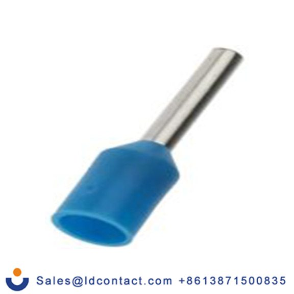 RS PRO,458-695,绝缘 压接靴带套圈, 蓝色, Φ1.5 mm x 8 mm引脚, 最大电线尺寸 18 AWG, 总长14.5 mm