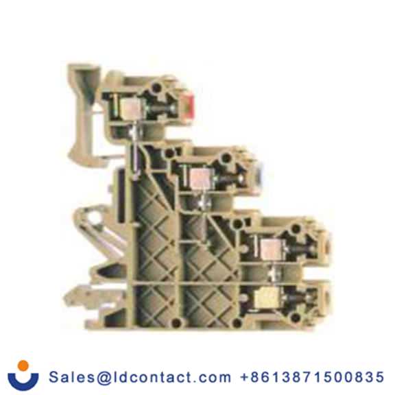 RS PRO,501-667,3 DIN 导轨端子块, 300 V, 0.2 to 2.5 mm²CSA, 棕色, IK系列