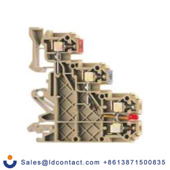 RS PRO,501-893,3 DIN 导轨端子块, 24 V dc, 0.2 to 2.5 mm²CSA, 红色, IK系列