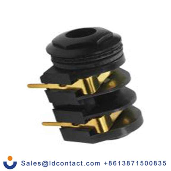 RS PRO,143-8937,6.35mm, 面板安装 单声道 母插 焊接 2, 插孔连接器 5A 直角, 银合金触芯, 黑色