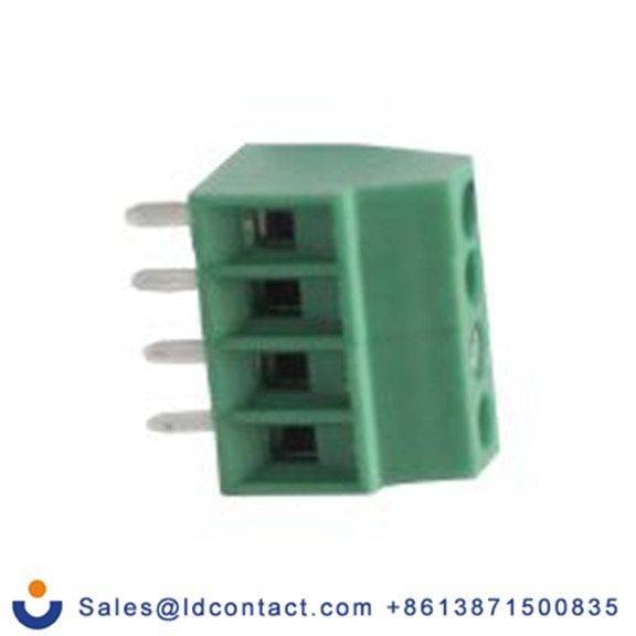 RS PRO,173-1623,1排 印刷电路板接线端子块, 4p, 2.54 mm间距, 150 V, 通孔安装, 绿色