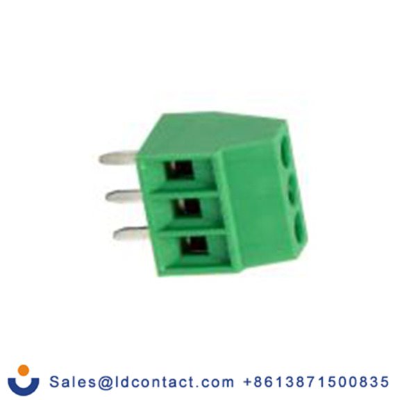 RS PRO,173-1205,1排 印刷电路板接线端子块, 3p, 2.54 mm间距, 150 V, 通孔安装, 绿色