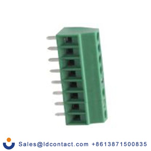 RS PRO,173-1208,1排 印刷电路板接线端子块, 8p, 2.54 mm间距, 150 V, 通孔安装, 绿色