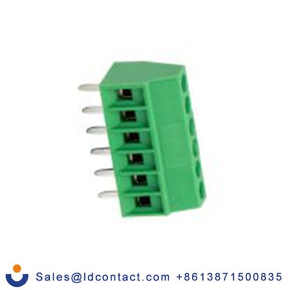 RS PRO,173-1209,1排 印刷电路板接线端子块, 6p, 2.54 mm间距, 150 V, 通孔安装, 绿色