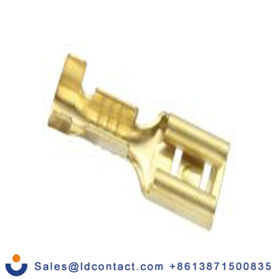 RS PRO,178-7176,非绝缘 压接端子 母插, 6.35 x 0.8 mm接片, 金色 插簧端子, 镀锡 16 AWG 黄铜触点, 最大线规14 AWG 系列