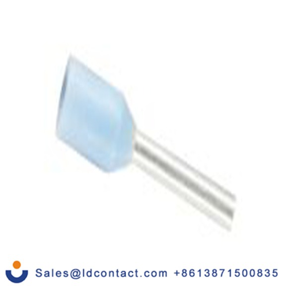 RS PRO,178-7279,绝缘 压接靴带套圈, 淡蓝色, Φ1.1 mm x 6 mm引脚, 最大电线尺寸 24 AWG, 总长10.4 mm