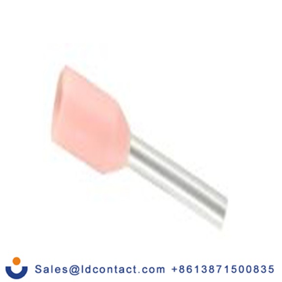 RS PRO,178-7284,绝缘 压接靴带套圈, 粉红色, Φ1.1 mm x 6 mm引脚, 最大电线尺寸 22 AWG, 总长10.4 mm