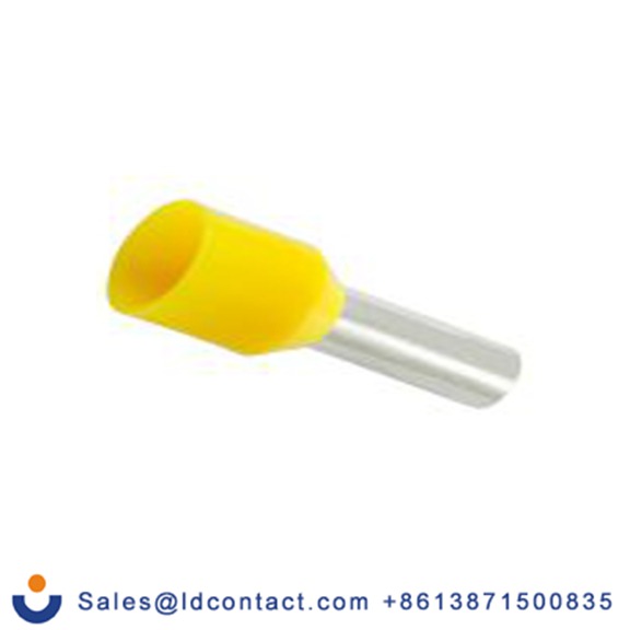 RS PRO,178-7301,绝缘 压接靴带套圈, 黄色, Φ1.7 mm x 8 mm引脚, 最大电线尺寸 18 AWG, 总长14.3 mm