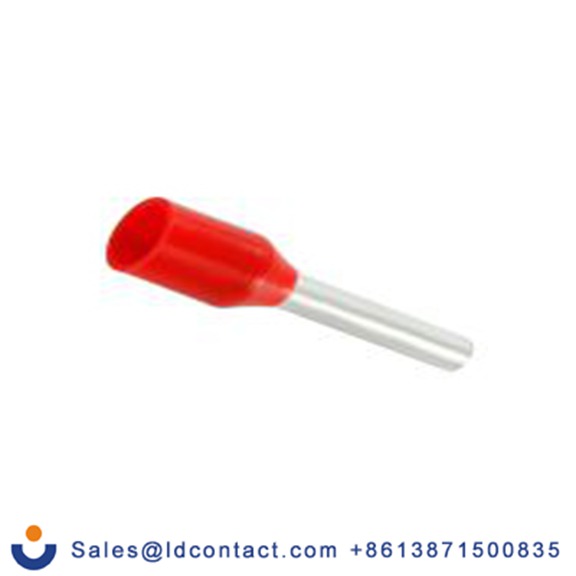 RS PRO,178-7315,绝缘 压接靴带套圈, 红色, Φ2 mm x 18 mm引脚, 最大电线尺寸 16 AWG, 总长24.3 mm