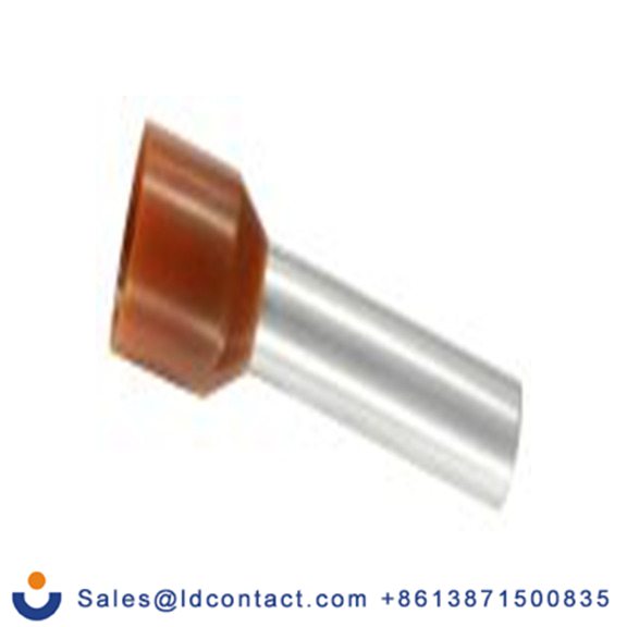 RS PRO,178-7328,绝缘 压接靴带套圈, 棕色, Φ4.9 mm x 18 mm引脚, 最大电线尺寸 8 AWG, 总长26.8 mm