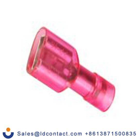 RS PRO,178-8295,绝缘 压接端子 母插, 0.8 x 6.35 mm接片, 红色 插簧端子, 聚碳酸脂绝缘, 镀锡 22 AWG 黄铜, 铜触点, 最大线规16 AWG 系列