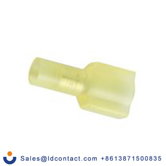 RS PRO,178-8306,绝缘 压接端子 母插, 0.8 x 6.35 mm接片, 黄色 插簧端子, 尼龙绝缘, 镀锡 12 AWG 黄铜触点, 最大线规10 AWG 系列