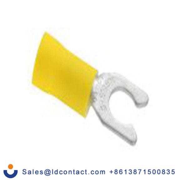 RS PRO,178-8365,绝缘 叉型端子, 5.3 mm螺栓, 黄色, 最小电线尺寸: 12 AWG 10 AWG, 9 mm宽, 1 mm厚 乙烯基, LS系列