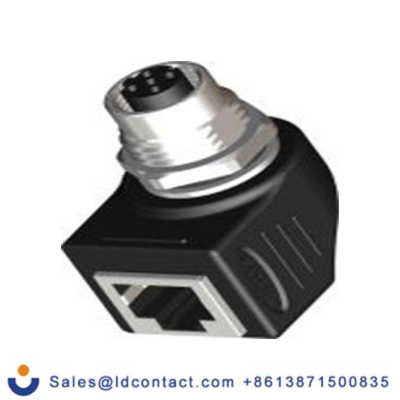 RS PRO,201-7085,圆形连接器适配器 1, 直角 M12, IP40, IP20 1 RJ45 母插