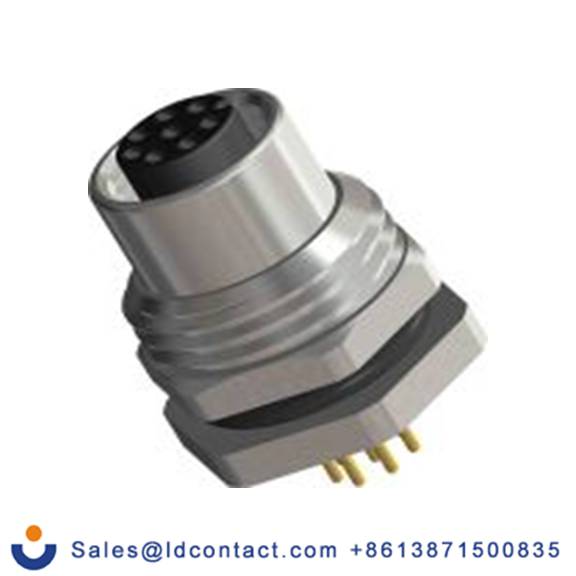 RS PRO,201-7202,M12 圆形连接器 插座, 8芯, 后面安装, 母插芯, 30 V, IP40, CPF12系列