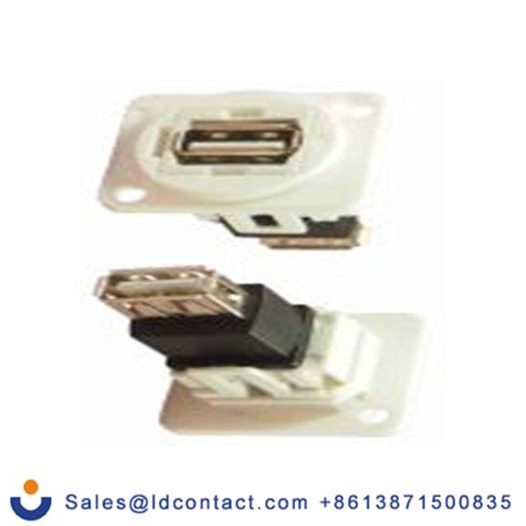 RS PRO,203-5614,USB 连接器, USB A 型 母插, 1端口, 面板安装 直向, IP40 USB 2.0 Feedthrough系列