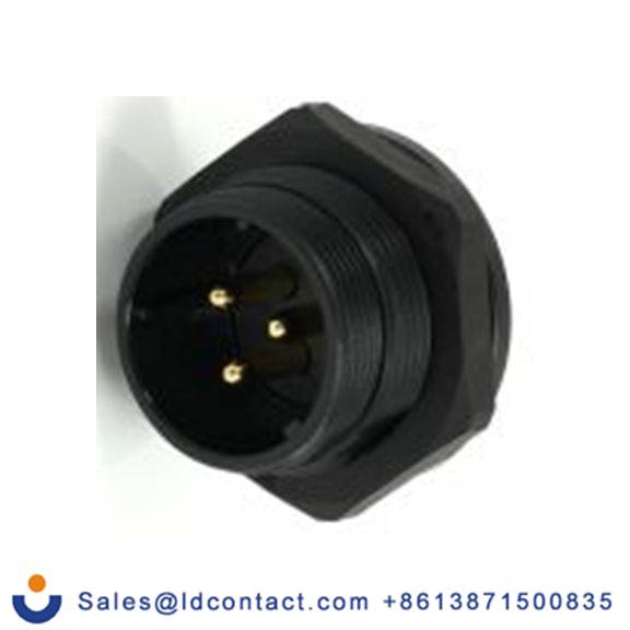 RS PRO,233-8312,21 mm 圆形连接器 插座, 3芯, 后面安装, 公芯, 500 V, IP68, SP21系列