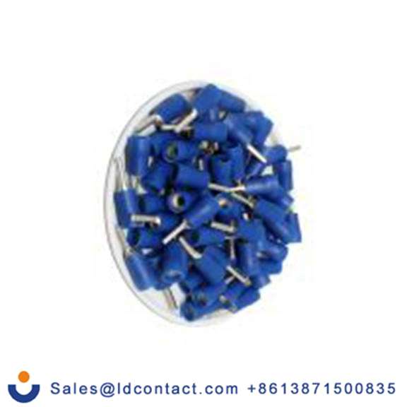 RS PRO,267-4108,针型接线端子, 绝缘端子, 针Φ1.9 mmx9 mm长, 蓝色, 16 AWG, 尼龙绝缘, 线最大规格14 AWG