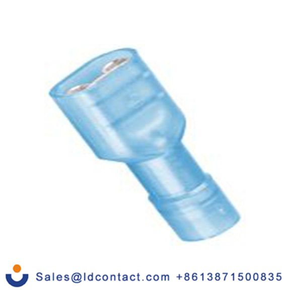 RS PRO,267-4170,绝缘 压接端子 母插, 6.35 x 0.8 mm接片, 蓝色 插簧端子, 尼龙绝缘, 镀锡 16 AWG 铜, 黄铜触点, 最大线规14 AWG 系列