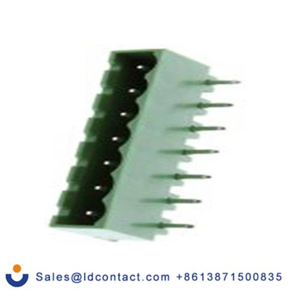 RS PRO,790-1017,7p插拔式接线端子 直向排针, 5.08mm间距, 16.0A, 300.0 v, THT安装, 焊接端接