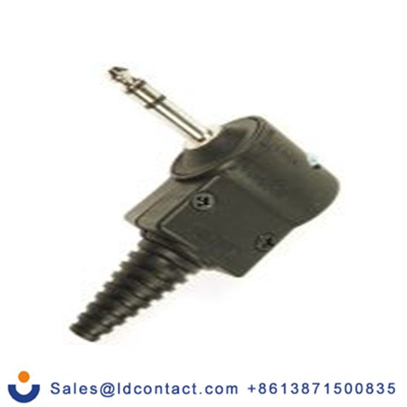 RS PRO,805-1637,6.35mm, 电缆安装 立体声 公 焊接 3, 插孔连接器 直角, 黄铜触芯, 黑色