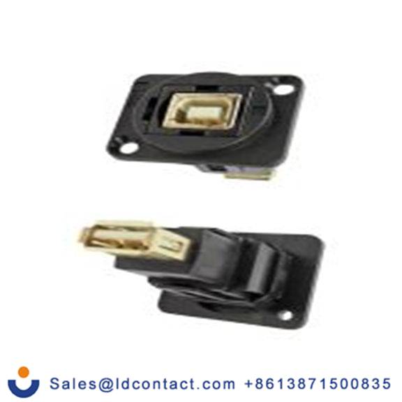 RS PRO,874-1248,USB 连接器, USB B对A型 母插, 1端口, 面板安装 直向 USB 2.0 CP30207NX系列