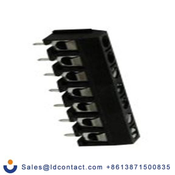 RS PRO,897-0755,PCB端子排, 7p, 5mm间距, 16A, 250 V, THT安装, 螺钉端接, 直向, 黑色