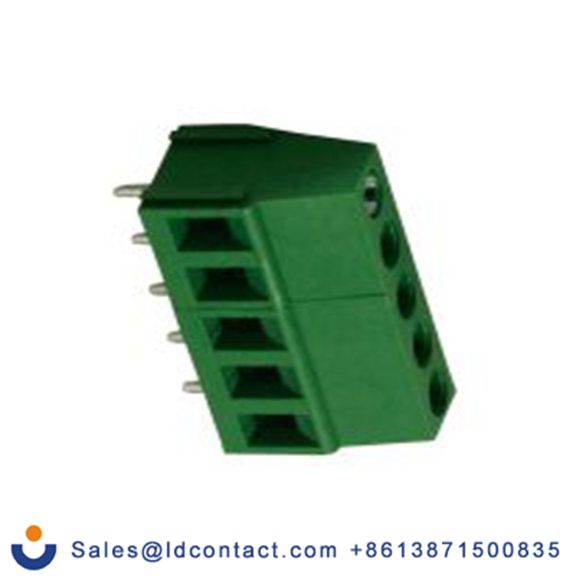 RS PRO,897-0819,PCB端子排, 5p, 5mm间距, 10A, 300 V, THT安装, 螺钉端接, 直向, 绿色