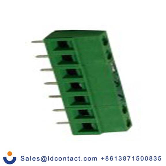 RS PRO,897-0862,PCB端子排, 7p, 5mm间距, 10A, 300 V, THT安装, 螺钉端接, 直向, 绿色