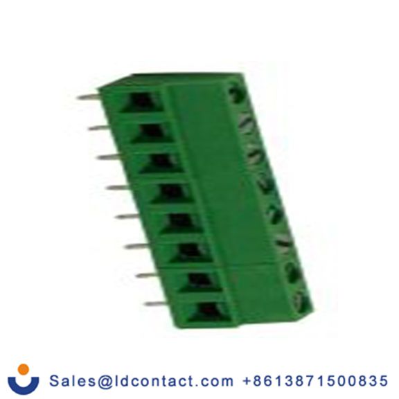 RS PRO,897-0865,PCB端子排, 8p, 5mm间距, 10A, 300 V, THT安装, 螺钉端接, 直向, 绿色