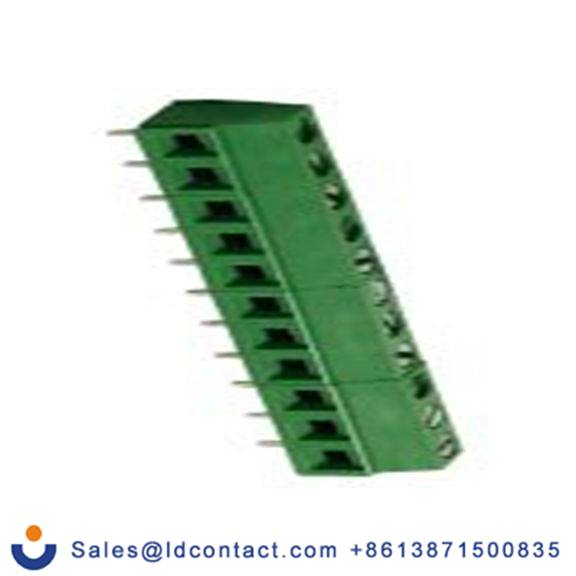 RS PRO,897-0871,PCB端子排, 11p, 5mm间距, 10A, 300 V, THT安装, 螺钉端接, 直向, 绿色