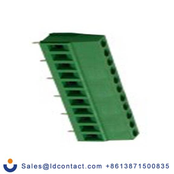 RS PRO,897-0972,PCB端子排, 6p, 10mm间距, 10A, 300 V, THT安装, 螺钉端接, 直向, 绿色