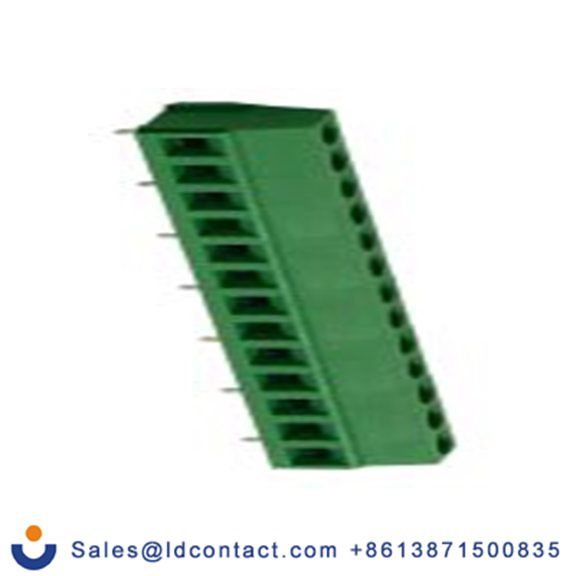 RS PRO,897-0976,PCB端子排, 7p, 10mm间距, 10A, 300 V, THT安装, 螺钉端接, 直向, 绿色