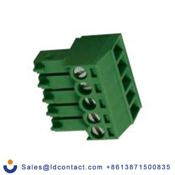 RS PRO,897-1008,5p插拔式接线端子 直角插头, 3.5mm间距, 10A, 200 V, THT安装, 螺钉端接, 绿色