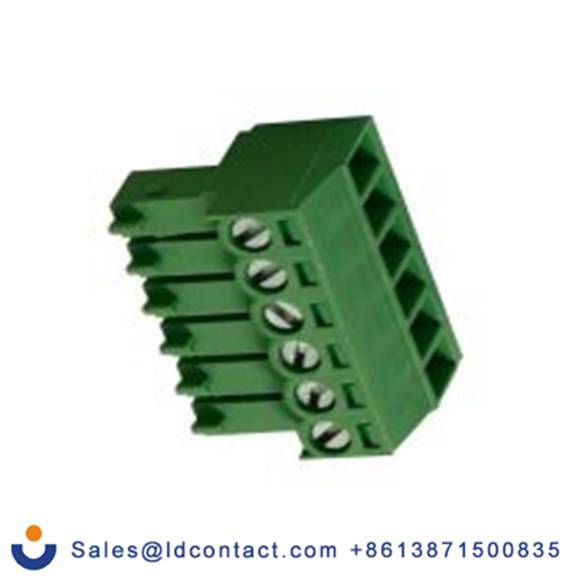 RS PRO,897-1017,6p插拔式接线端子 直角插头, 3.5mm间距, 10A, 200 V, THT安装, 螺钉端接, 绿色